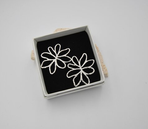 Studs Grandes Fleurs Ouvertes ARgentées: SOLD OUT