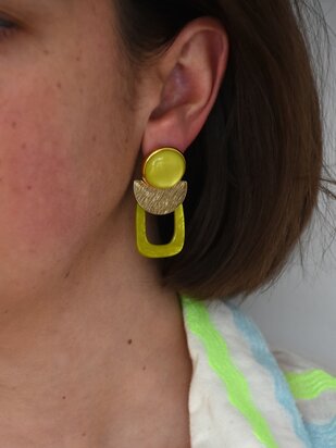 Lunes G&eacute;om&eacute;triques Lime Clip-on